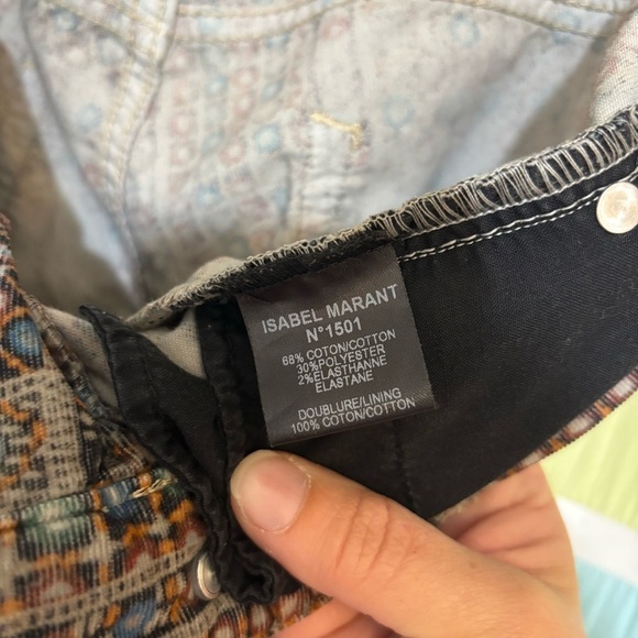 Isabel Marant Etoile Itzel Print Skinny Corduroy Pants Sz 40 - Picture 6 of 9